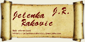 Jelenka Raković vizit kartica